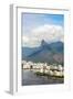 Aerial View of Botafogo Bay, Corcovadao and the Christ Statue, Rio De Janeiro, Brazil-Alex Robinson-Framed Photographic Print