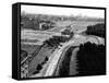 Aerial View of Brandenberg Gate, Where the Berlin Wall Forms a Loop-null-Framed Stretched Canvas