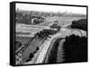 Aerial View of Brandenberg Gate, Where the Berlin Wall Forms a Loop-null-Framed Stretched Canvas