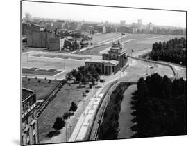 Aerial View of Brandenberg Gate, Where the Berlin Wall Forms a Loop-null-Mounted Photo