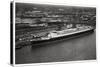 Aerial View of Bremen Harbour, Germany, and the Liner 'Europa, from a Zeppelin, C1931-null-Stretched Canvas