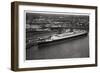 Aerial View of Bremen Harbour, Germany, and the Liner 'Europa, from a Zeppelin, C1931-null-Framed Giclee Print