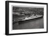 Aerial View of Bremen Harbour, Germany, and the Liner 'Europa, from a Zeppelin, C1931-null-Framed Giclee Print