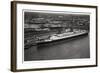 Aerial View of Bremen Harbour, Germany, and the Liner 'Europa, from a Zeppelin, C1931-null-Framed Giclee Print