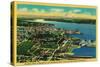 Aerial view of Bremerton and Bremerton Navy Yard - Bremerton, WA-Lantern Press-Stretched Canvas