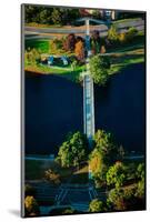 Aerial View of bridge across Charles River, Boston, MA-null-Mounted Photographic Print