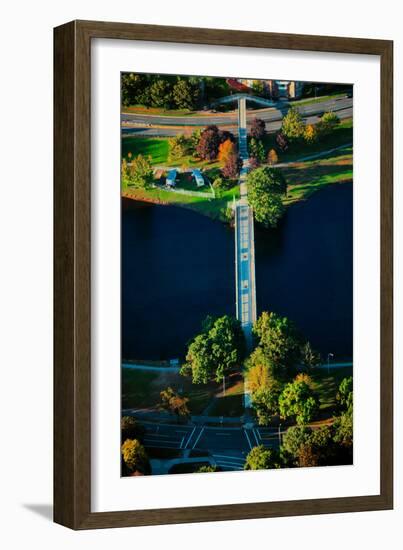 Aerial View of bridge across Charles River, Boston, MA-null-Framed Photographic Print