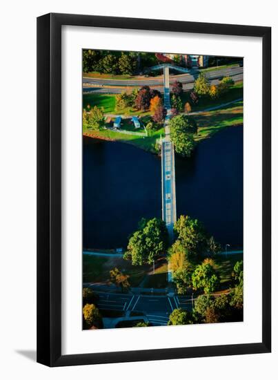 Aerial View of bridge across Charles River, Boston, MA-null-Framed Photographic Print