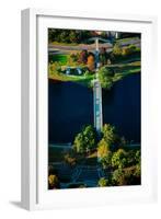 Aerial View of bridge across Charles River, Boston, MA-null-Framed Photographic Print