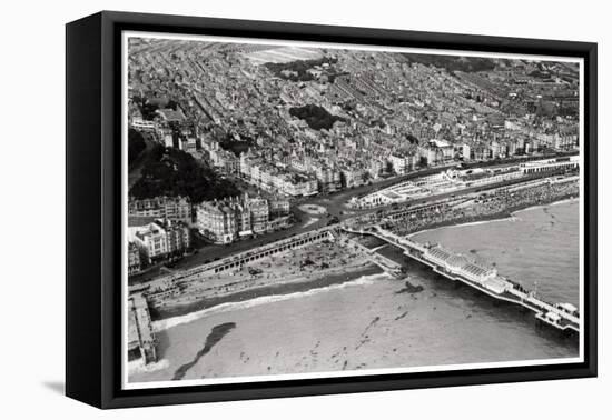 Aerial View of Brighton, Sussex, from a Zeppelin, 1931-null-Framed Stretched Canvas