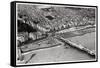 Aerial View of Brighton, Sussex, from a Zeppelin, 1931-null-Framed Stretched Canvas