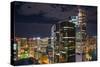 Aerial view of Brisbane city after dark, Brisbane, Queensland, Australia, Pacific-Andrew Michael-Stretched Canvas