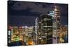 Aerial view of Brisbane city after dark, Brisbane, Queensland, Australia, Pacific-Andrew Michael-Stretched Canvas