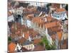 Aerial View of Bruges, Old Town, Bruges, Flanders, Belgium, Europe-Christian Kober-Mounted Photographic Print