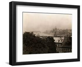 Aerial View of Budapest Along Danube River-null-Framed Photographic Print