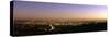 Aerial View of Buildings in a City at Dusk from Hollywood Hills, Hollywood, City of Los Angeles-null-Stretched Canvas