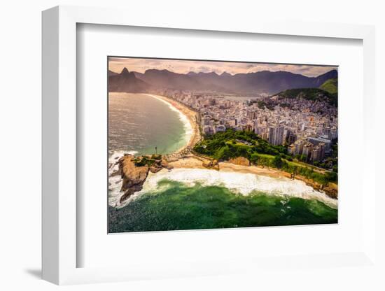 Aerial View of Buildings on the Beach Front, Ipanema Beach, Rio De Janeiro, Brazil-Celso Diniz-Framed Photographic Print