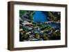 AERIAL VIEW of Cambridge and Anderson Memorial Bridge leading to Weld Boathouse, Harvard on Char...-null-Framed Photographic Print