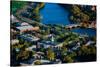 AERIAL VIEW of Cambridge and Anderson Memorial Bridge leading to Weld Boathouse, Harvard on Char...-null-Stretched Canvas