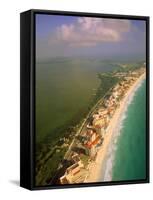 Aerial View of Cancun, Mexico-Walter Bibikow-Framed Stretched Canvas