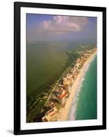 Aerial View of Cancun, Mexico-Walter Bibikow-Framed Premium Photographic Print