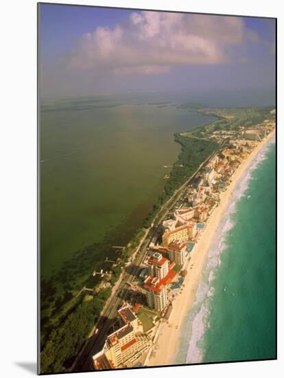 Aerial View of Cancun, Mexico-Walter Bibikow-Mounted Photographic Print
