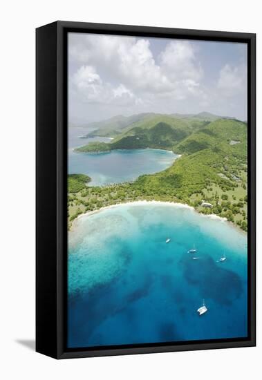 Aerial View of Caneel Bay and St. John-Macduff Everton-Framed Stretched Canvas