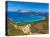 Aerial view of Capo Coda Cavallo and Isola Di Tavolara in the background, Olbia, Sardinia-Frank Fell-Stretched Canvas