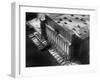 Aerial View of Cargill Grain Elevator with Barges Lined up on the Bank of the Chicago River-Margaret Bourke-White-Framed Photographic Print