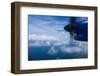 Aerial view of Caribbean sea from propeller of airplane, Saint Vincent Island, Saint Vincent And...-null-Framed Photographic Print