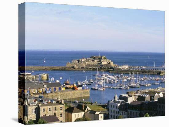 Aerial View of Castle Cornet, St. Peter Port, Guernsey, Channel Islands, U.K.-Tim Hall-Stretched Canvas