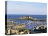 Aerial View of Castle Cornet, St. Peter Port, Guernsey, Channel Islands, U.K.-Tim Hall-Stretched Canvas