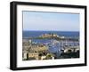 Aerial View of Castle Cornet, St. Peter Port, Guernsey, Channel Islands, U.K.-Tim Hall-Framed Photographic Print