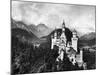 Aerial View of Castle in Mountains-null-Mounted Photographic Print