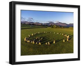 Aerial view of Castlerigg Stone Circle and Catbells, Lake District National Park-Ian Egner-Framed Photographic Print