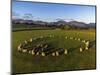 Aerial view of Castlerigg Stone Circle and Catbells, Lake District National Park-Ian Egner-Mounted Photographic Print