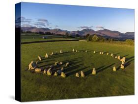 Aerial view of Castlerigg Stone Circle and Catbells, Lake District National Park-Ian Egner-Stretched Canvas