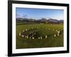 Aerial view of Castlerigg Stone Circle and Catbells, Lake District National Park-Ian Egner-Framed Photographic Print