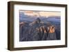 Aerial view of Catinaccio Group (Rosengarten) at sunset, Dolomites, South Tyrol, Italy, Europe-Roberto Moiola-Framed Premium Photographic Print