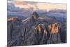 Aerial view of Catinaccio Group (Rosengarten) at sunset, Dolomites, South Tyrol, Italy, Europe-Roberto Moiola-Mounted Photographic Print