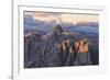 Aerial view of Catinaccio Group (Rosengarten) at sunset, Dolomites, South Tyrol, Italy, Europe-Roberto Moiola-Framed Photographic Print