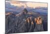 Aerial view of Catinaccio Group (Rosengarten) at sunset, Dolomites, South Tyrol, Italy, Europe-Roberto Moiola-Mounted Photographic Print