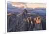 Aerial view of Catinaccio Group (Rosengarten) at sunset, Dolomites, South Tyrol, Italy, Europe-Roberto Moiola-Framed Photographic Print