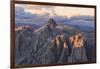 Aerial view of Catinaccio Group (Rosengarten) at sunset, Dolomites, South Tyrol, Italy, Europe-Roberto Moiola-Framed Photographic Print