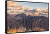 Aerial view of Catinaccio Group (Rosengarten), Torri Del Vajolet, Marmolada, Dolomites, South Tyrol-Roberto Moiola-Framed Stretched Canvas