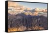 Aerial view of Catinaccio Group (Rosengarten), Torri Del Vajolet, Marmolada, Dolomites, South Tyrol-Roberto Moiola-Framed Stretched Canvas