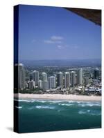 Aerial View of Central Area of Surfers Paradise, Gold Coast, Queensland, Australia-Ken Wilson-Stretched Canvas