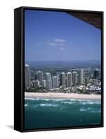 Aerial View of Central Area of Surfers Paradise, Gold Coast, Queensland, Australia-Ken Wilson-Framed Stretched Canvas
