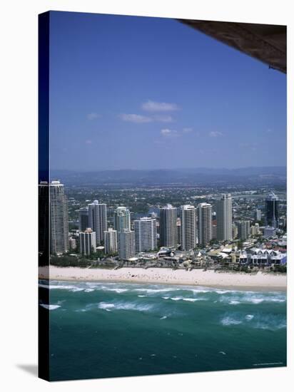 Aerial View of Central Area of Surfers Paradise, Gold Coast, Queensland, Australia-Ken Wilson-Stretched Canvas