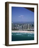 Aerial View of Central Area of Surfers Paradise, Gold Coast, Queensland, Australia-Ken Wilson-Framed Photographic Print